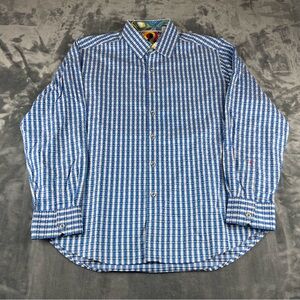 Robert Graham Shirt Mens XL Button Up Flip Cuff Classic Fit Cotton